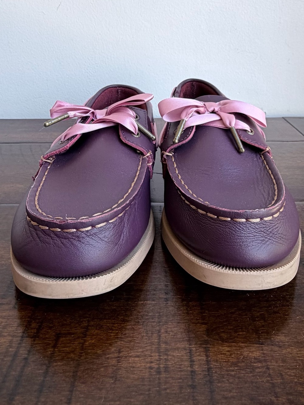 Sperry Kids Authentic Original Boat Shoes Fig Burgundy Pink Ribbon Youth 5M - Picture 3 of 11